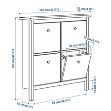 NEW - Hemnes White Shoe Cabinet, mint condition