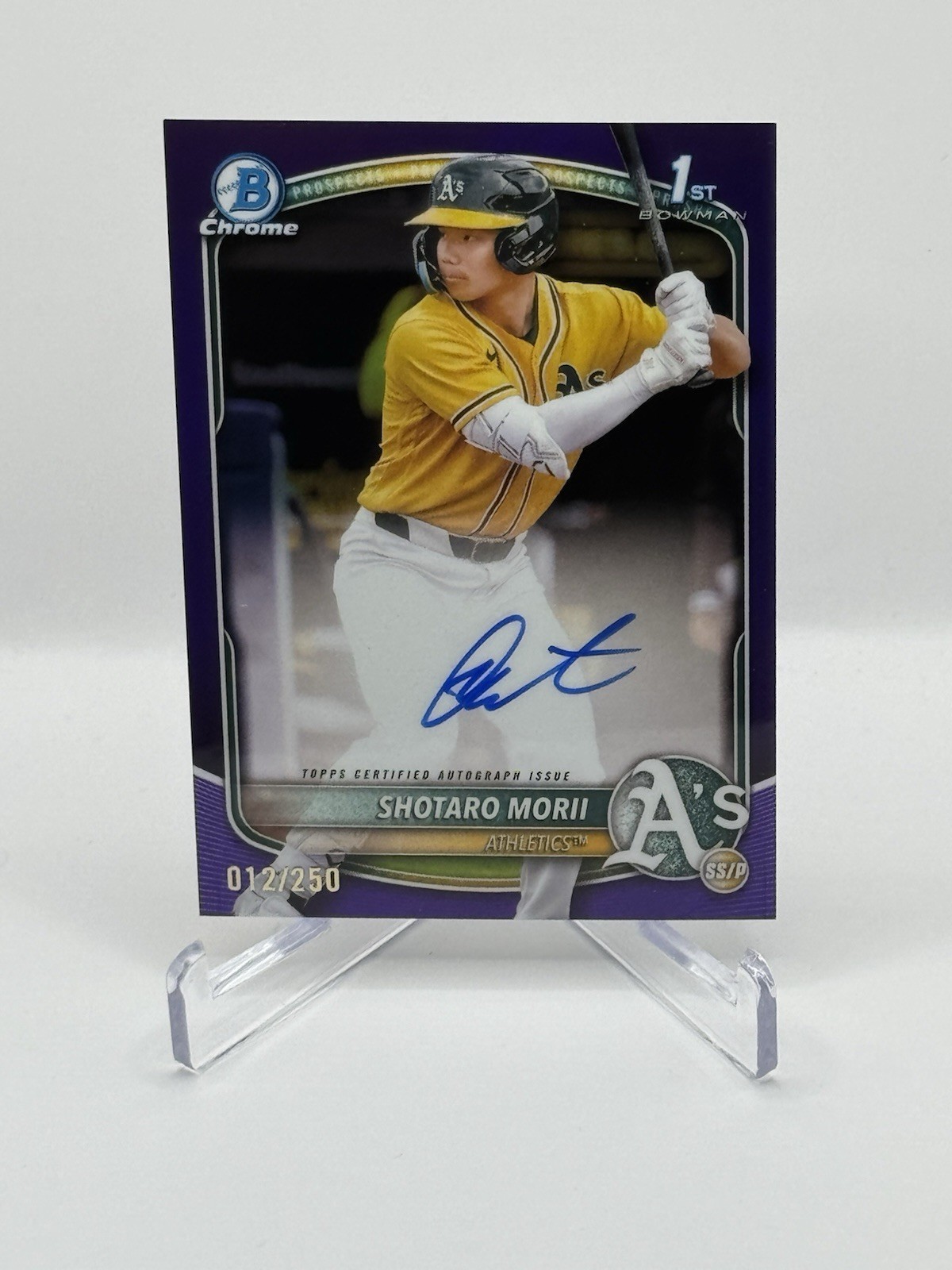 2025 1st Bowman Chrome Prospect AUTO #CPA-SM Shotaro Morii Purple Refractor /250