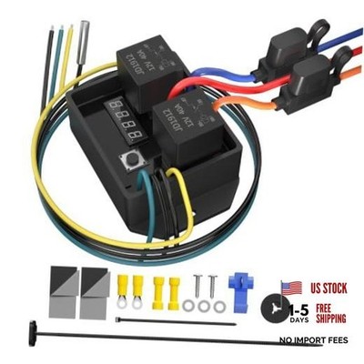 Digital Radiator Fan Controller Switch 12V 24V Dual Fan | Adjustable