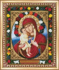 Bead "Icon Of The Mother Of God Zhirovytska" Embroidery Kit. Printed  anvas