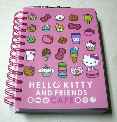 Sanrio Hello Kitty And Friends Cafe 5-Tab Spiral Notebook, 7.5'' x 5.5'' x 1'', New