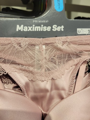Primark 2 sizes bigger boost maximise BRA THONG set Push Up THICK Pad Knickers H - Picture 7 of 12