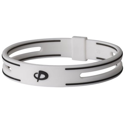 Phiten S-Pro Silicone Titanium Bracelet White - 6.75 Inch