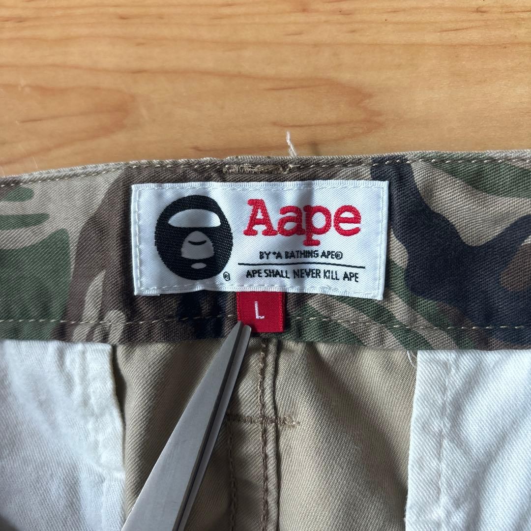 Aape A Bathing Ape Cotton Logo Chino Pants Beige L Waist 87cm BA0226171 thumbnail 2