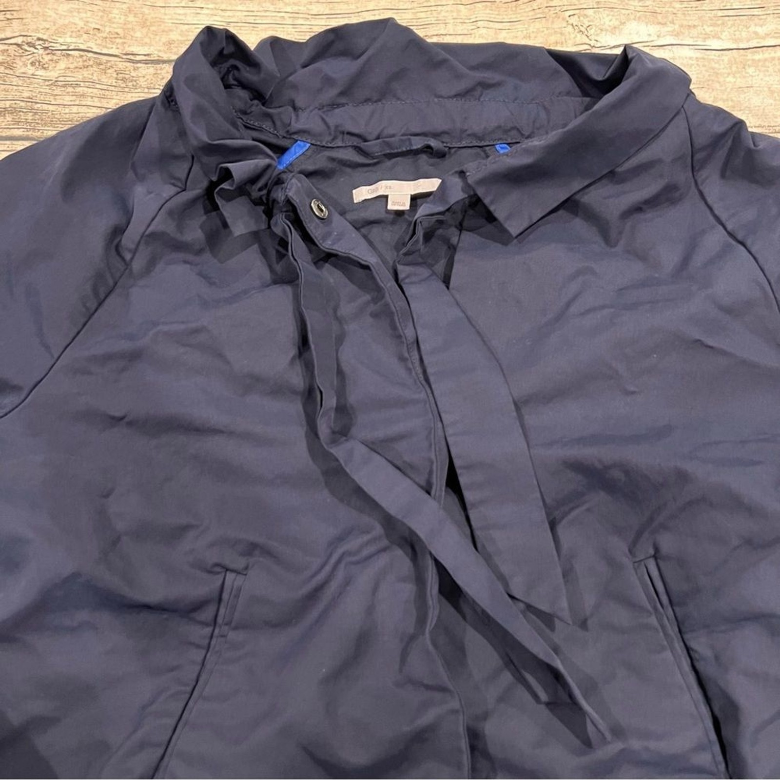 Gap Navy Blue Lightweight Spring Jacket with tie … - image 4
