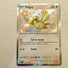Pidgey Shiny Rare SV: Paldean Fates Colorless Holo 196/091 NM on eBay