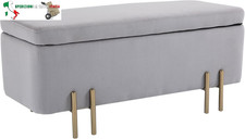 Cassapanca Panca Contenitore Poggiapiedi 72L con Vano Portaoggetti e Coperchio S