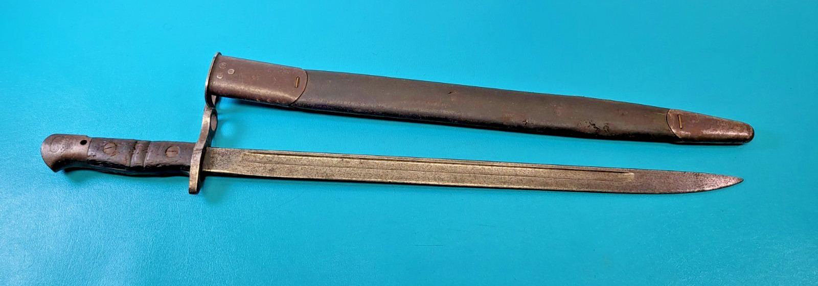 WWI US Model 1917 Rifle Bayonet Remington + Scabbard TR1349