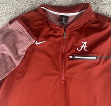 Nike Dri Fit Alabama Crimson Tide 1/4 Zip Active Windbreaker Jacket Mens XL Red