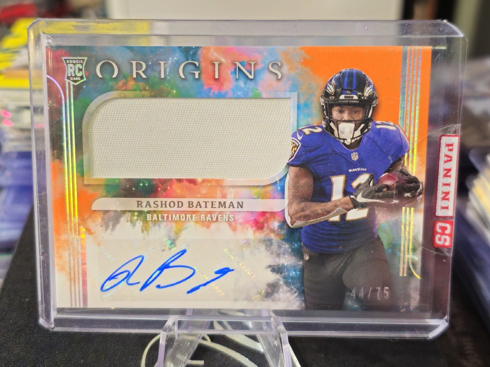 2021 Panini Origins Orange Patch Auto #165 Rashod Bateman RC #44/75 Ravens 🔥