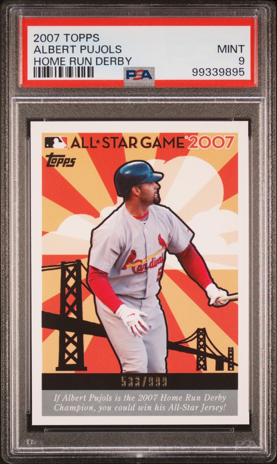 2007 Topps Home Run Derby Albert Pujols /999 PSA 9 MINT! 🔥