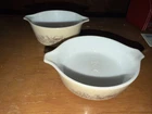 Vintage Pyrex Forest Fancies Mushroom Set of 2 Casserole Dishes 472-B 471-B