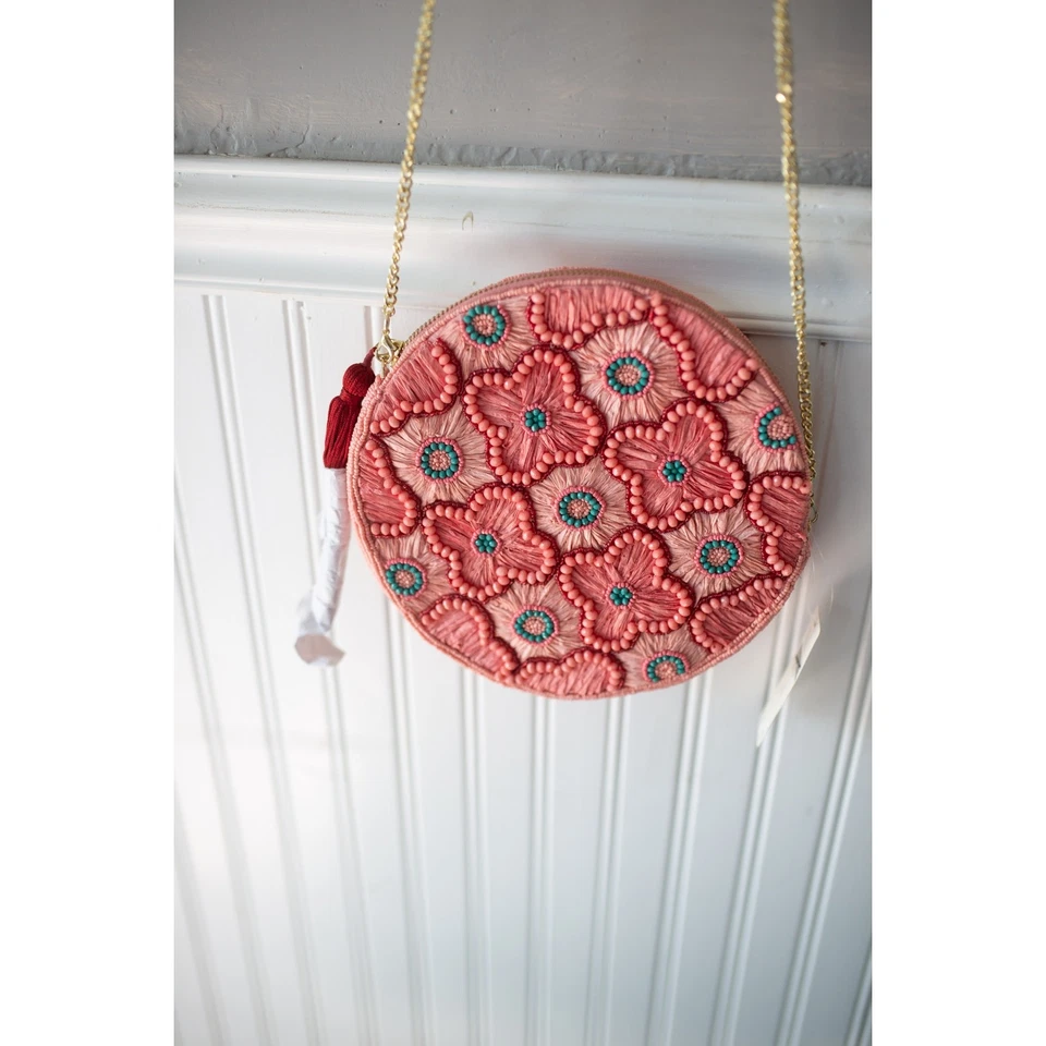 Anthropologie Under The Sea Sea Horse Beaded Circle Pouch - Image 4 of 4