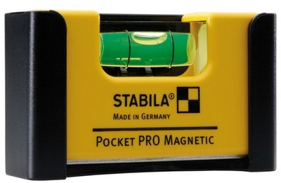 STABILA Wasserwage 7 cm Pocket PRO Magnetic mit Gürtel-Clip Taschenwasserwaage