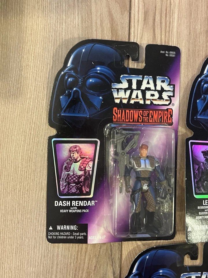 批量 3 件 1996 年 星球大战 帝国阴影 公仔 Dash Render Leia Xizor 全新 — 第 2/4 张图片