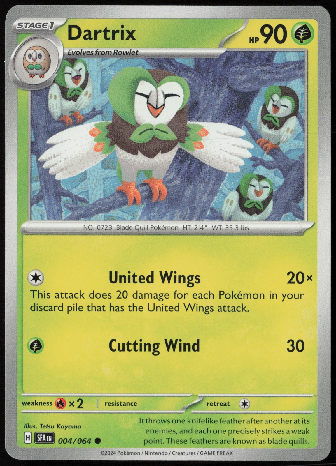 Dartrix 004/064 SV: Shrouded Fable Common EN Pokemon NM