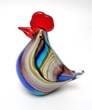 Nuova Equipe Venezia Murano Hand Blown Art Glass Rooster Chicken Bird Italy