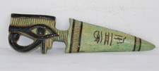UNIQUE ANCIENT EGYPTIAN LARGE FAIENCE EYE OF HORUS Amulet Statue (JT)