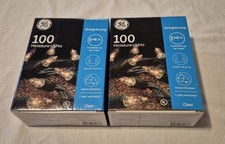 GE String-A-Long 100Ct x 2 Clear Mini Lights 20.6ft each unused