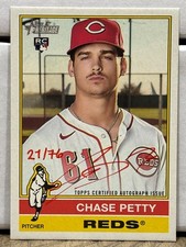 2025 Topps Heritage High Number Chase Petty Rookie Auto Real One Red Ink #/76 RC