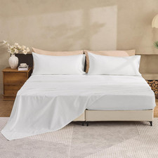 Luxurious Belgian Linen Sheet Set - 5 Pieces, Split King, White