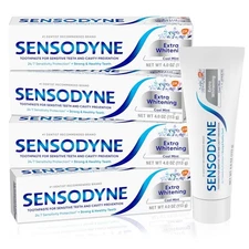 Sensodyne Extra Whitening Sensitive Teeth and Cavity Prevention Whitening... 