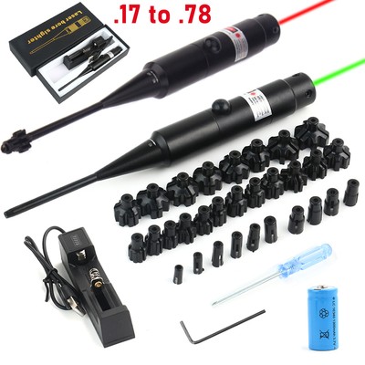 Red/Green Laser Bore Sighter Kit .17 to .78 Multiple Caliber Boresighter Rifles