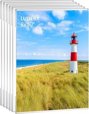 8X10 Acrylic Picture Frames,Set of 6 Clear Photo Frame for Wall,Clear Frameless