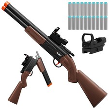 Double Barrel Toy Shotgun - Realistic Foam Blaster with Scope  Soft Bullet D...