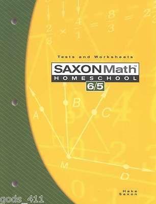 Saxon Math 65 Homeschool 3rd Edition Tests & Worksheets 6/5 Fifth Grade