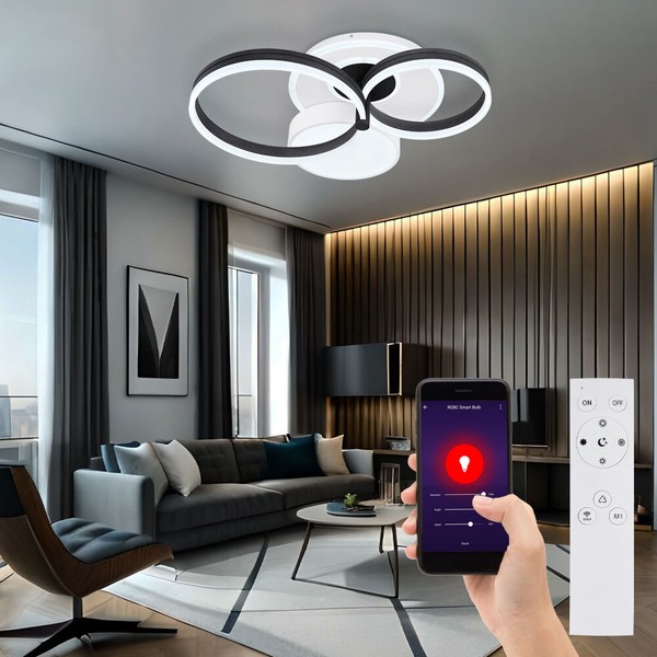 Designleuchte Deckenlampe Leuchte Smart Led Cct App Weiß Fernbedienung Dimmbar-image