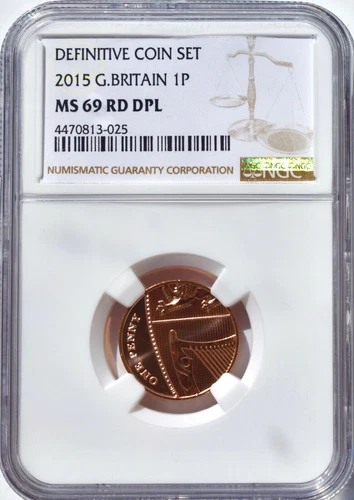 2015 1p One Pence NGC MS69 RD DPL Great Britain Coin UK Penny Uncirculated