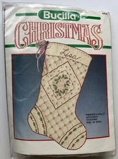 Bucilla Ribbons & Holly Stitchery Stocking Kit 82515 18"