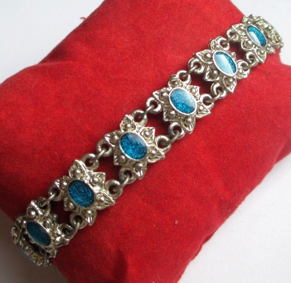 Bracelet Perles Vintage Argent & Hématite - Style Années 70, Bijou Fantaisie