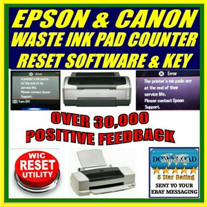 Epson Canon Printer Waste Ink Pad Counter Reset Key Download Artisan Sx R L Ebay