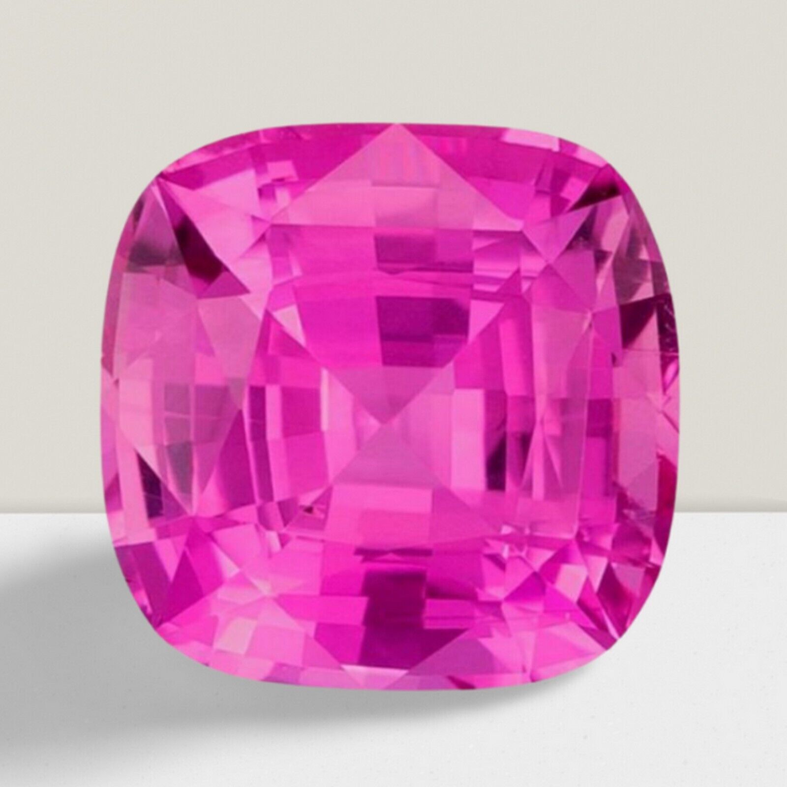 Pink Sapphire Cushion Cut Loose Gemstone 6 Carats 13mm VVS Quality