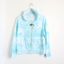 ROMWE x Powerpuff Girls Buttercup tie dye hoodie pastel turquoise blue oversized