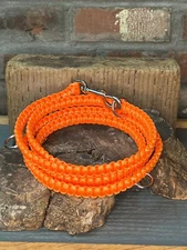 6-Way Adjustable Hands-Free Paracord Dog Leash Reflective Orange 7 ft. 