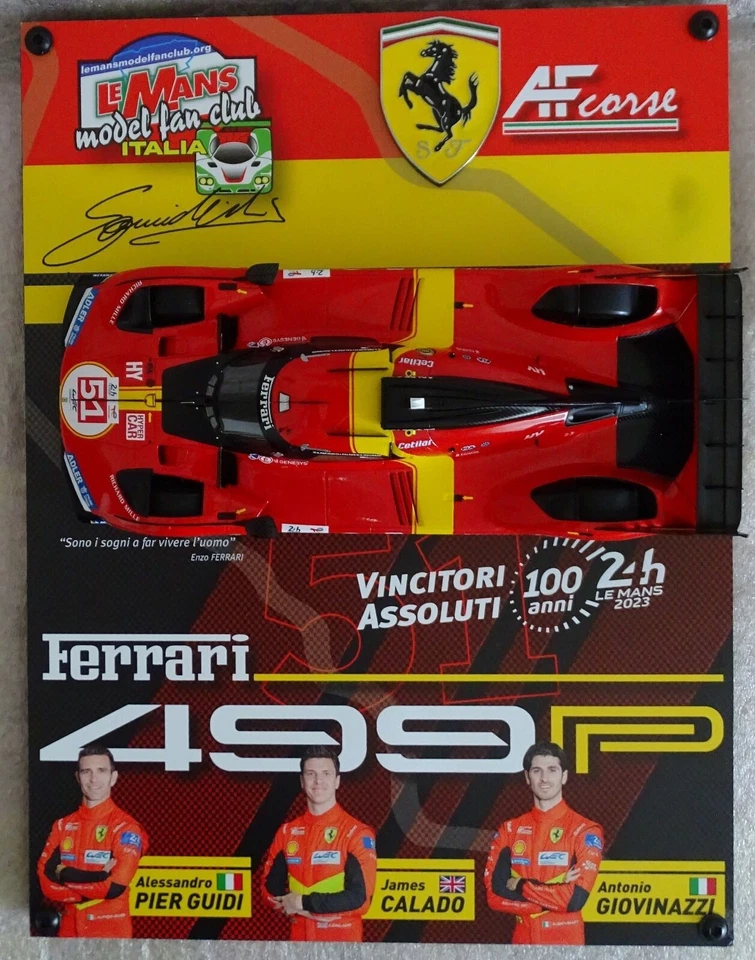 FERRARI 499P #51 LM 2023 GIOVINAZZI/PIERGUIDI/CALADO  1/18 EDIZIONE LIMITATA 12P - Immagine 4 di 4