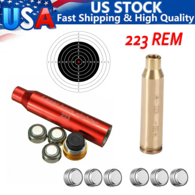 Red Laser 223REM Bore Sighter Sight Cartridge .223 Cal & 5.56mm Dot Boresighter