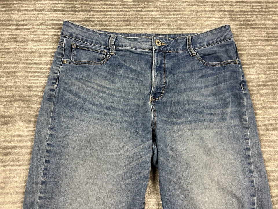 Pantalones Cortos St John Bay Para Mujer 14 Azul Denim Jean Bermudas Informales Exterior Foto 2 de 4