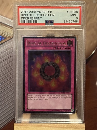 PSA 9 Ring Of Destruction UTR Duelist Pack Kaiba Unlimited POP 3 - Picture 4 of 6