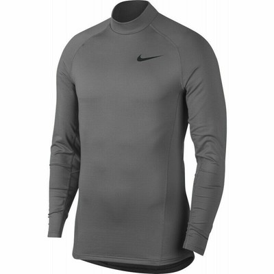 Download NIKE Mens Therma Long Sleeve Mock Training Top Grey 929731 ...