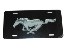 Mustang Horse Black License Plate Aluminum 6x12 Classic Ford Style New Mustang Horse Black License Plate Aluminum 6x12 Classic Ford Style New
