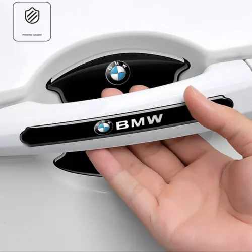 Película protectora adhesiva contra arañazos tazón manija puerta coche negro 8 piezas para BMW nueva - Imagen 1 de 7