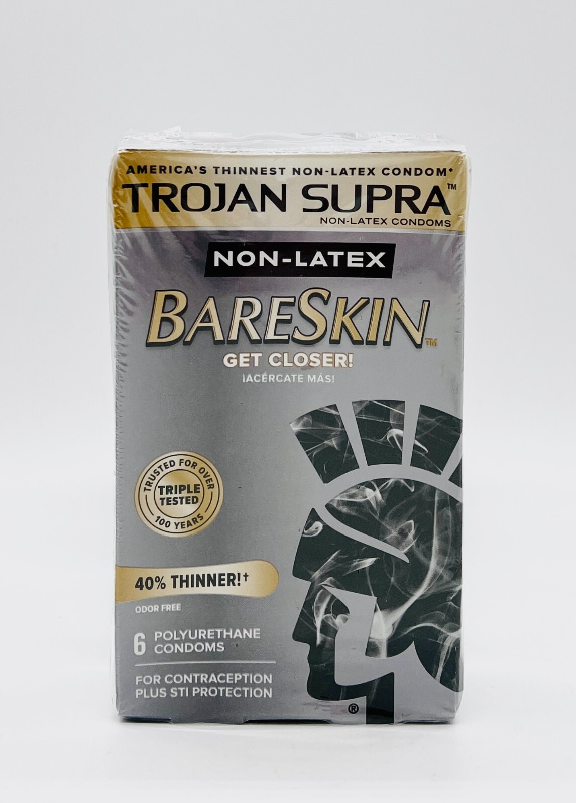 Trojan Supra Non-Latex Bareskin Lubricated Condoms 6 St