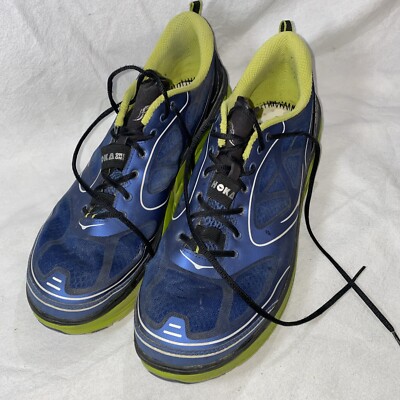 Hoka One One M Conquest Size 13 Blue/ Green Running Shoes PREOWNED Read 