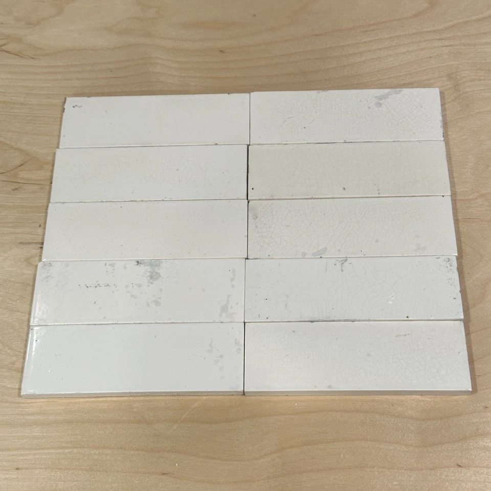 80 azulejos THE C. PARDEE WORKS azulejo blanco antiguo del metro de Nueva York 6” X 2” 1900’s Foto 4 de 4