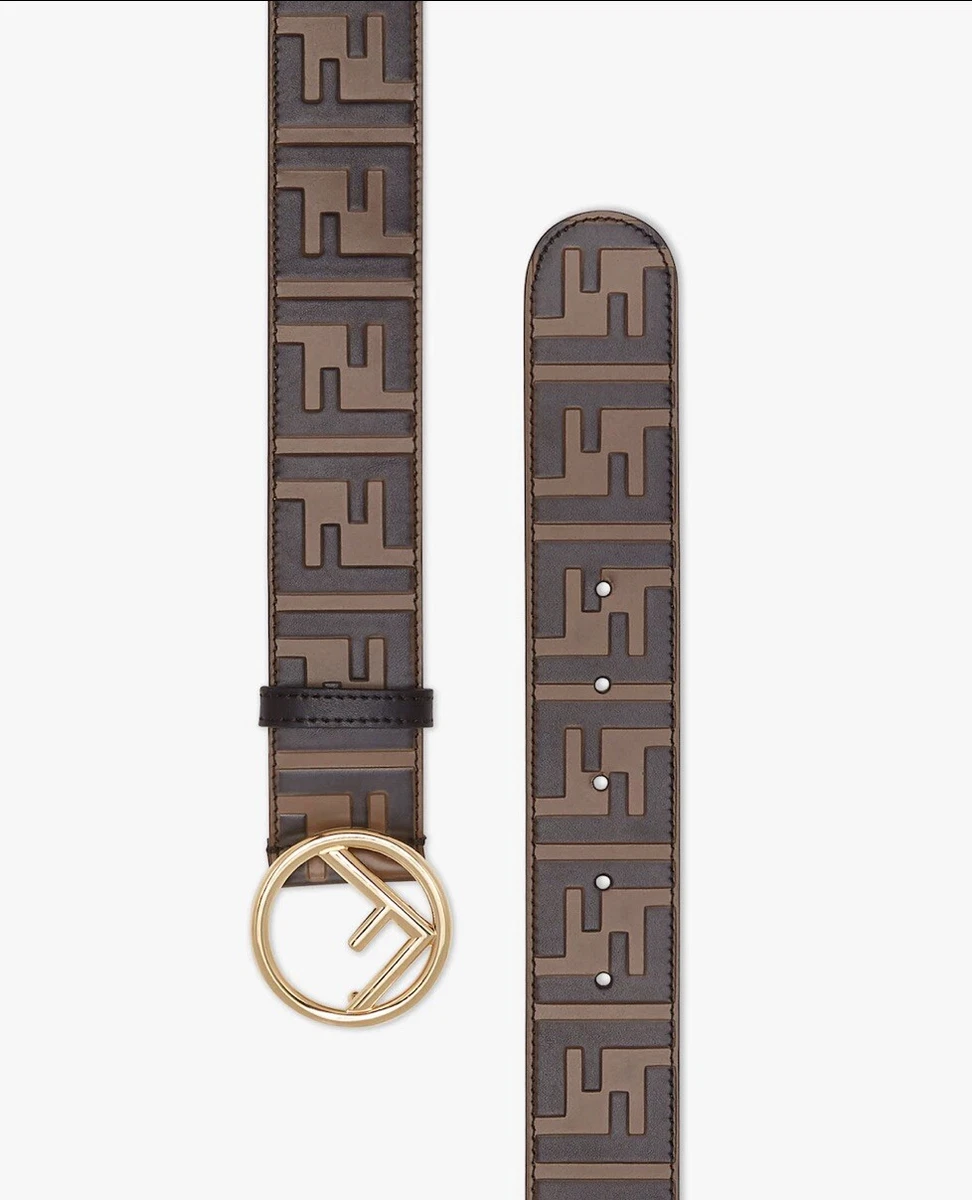 FENDI WOMEN'S BELT. F is Fendi Belt. Brown FF leather. SIZE 90. NEW &  AUTHENTIC