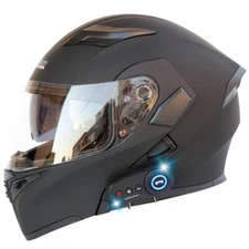 DOT Motorcycle Headset Bluetooth Helmet Modular Dual Visor Flip Up Full Face